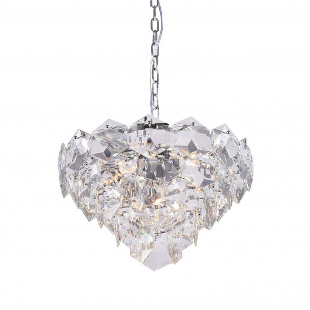 Romy 28-Light Chrome Crystal Cylinder Chandelier Living Room with No Bulbs 
