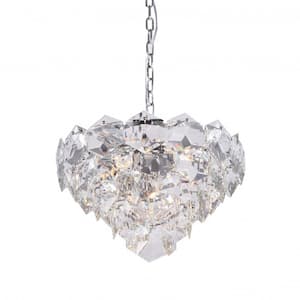 Romy 28-Light Chrome Crystal Cylinder Chandelier Living Room with No Bulbs Included