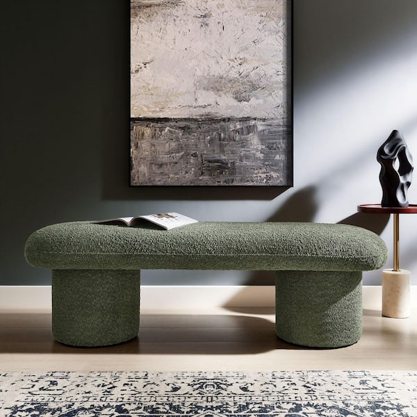 Orla Sage 55 in. Chenille Upholstered Bedroom Bench