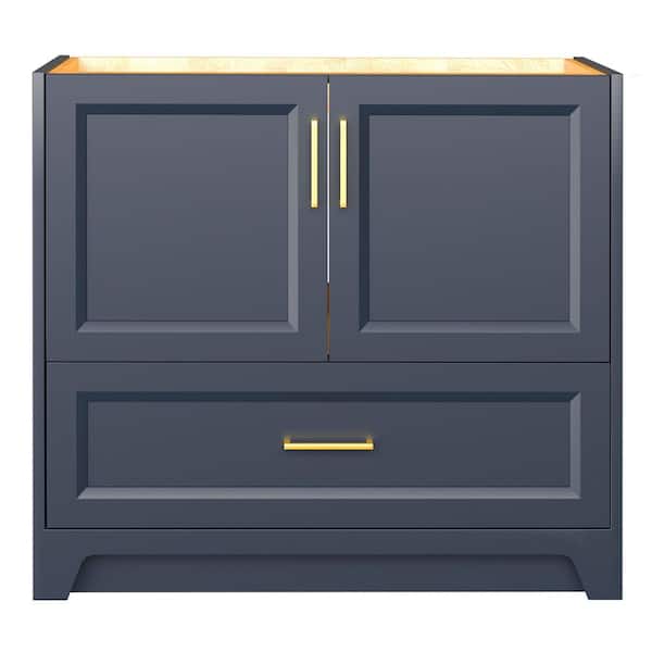 36 in. W x 21.5 in. D x 33.5 in. H Bath Vanity Cabinet Without Top Bathroom Vanity Cabinet in Navy Blue Assembled