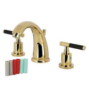 Kaiser 8 in. Widespread Double Handle Bathroom Faucet in Polished Brass