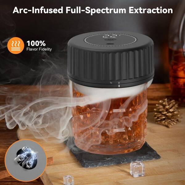Lynzavix Black Electric Whiskey Smoker with 6 Wood Chip Flavors