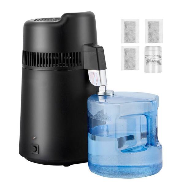 6L Countertop Water Distiller, 900W Stainless Steel Interior Home Water Purifier Black
