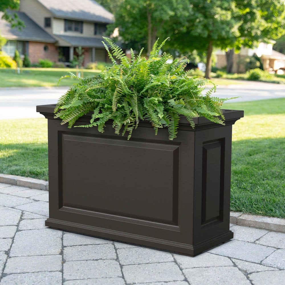 Espresso Brown Extra Large Resin Self-Watering Outdoor Planter