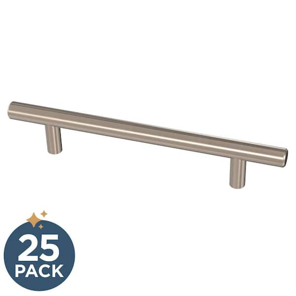 Franklin Brass 25-Pack Solid Bar 5-1/16 in. (128 mm) Modern Cabinet Drawer Pulls in Stainless Steel
