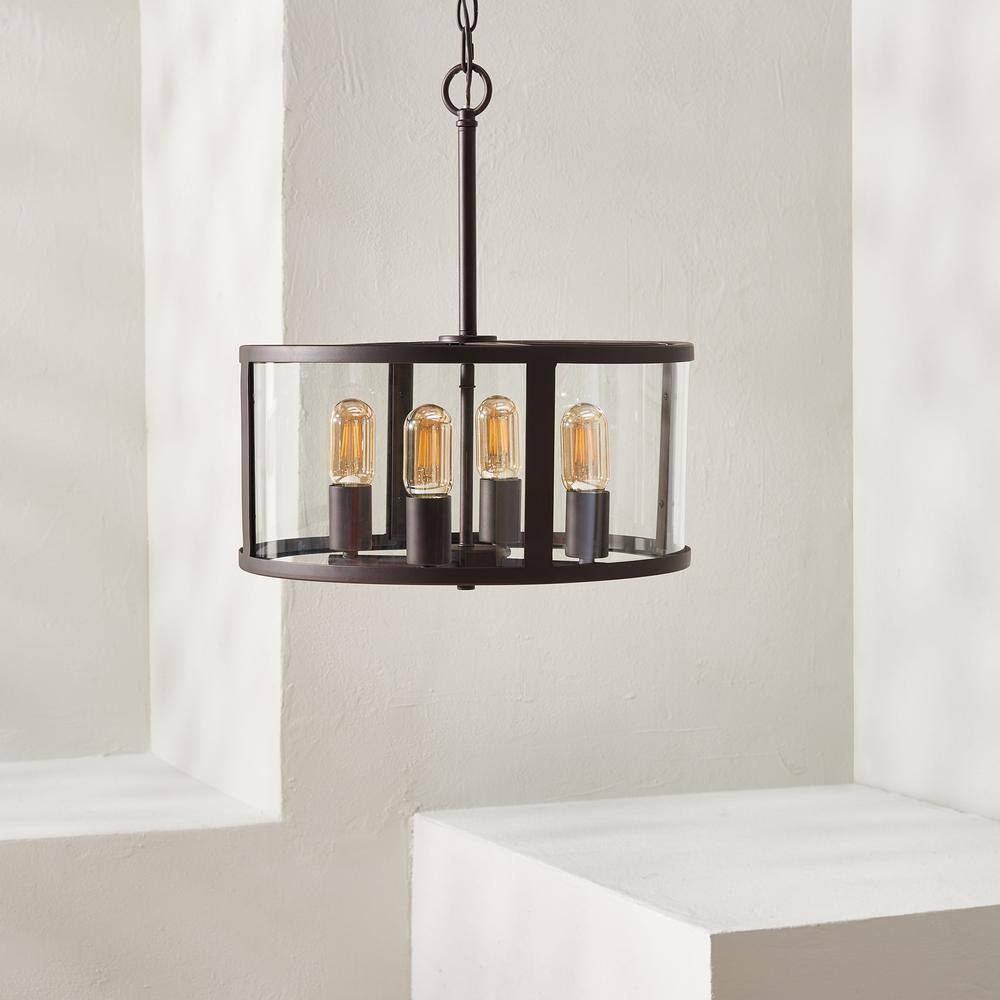 Luminous Globe 4-Light LED Pendant with Clear Glass Shade