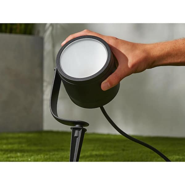 Lily XL Outdoor Black Spot Light Smart Color Changing Low Voltage Plug-In Integrated LED Light Extension (1-Pack)