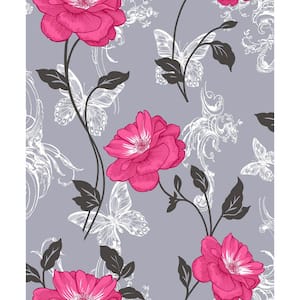 Millie Pink Floral Wallpaper Sample