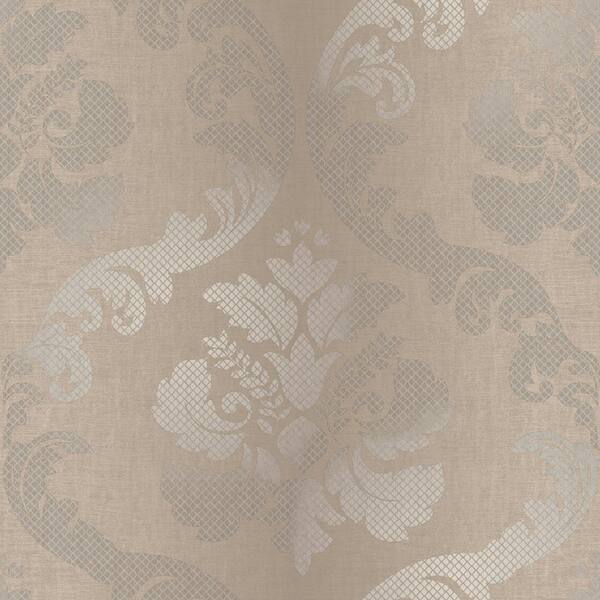 Chesapeake Delilah Brown Tulip Damask Paper Strippable Roll Wallpaper (Covers 56.4 sq. ft.)