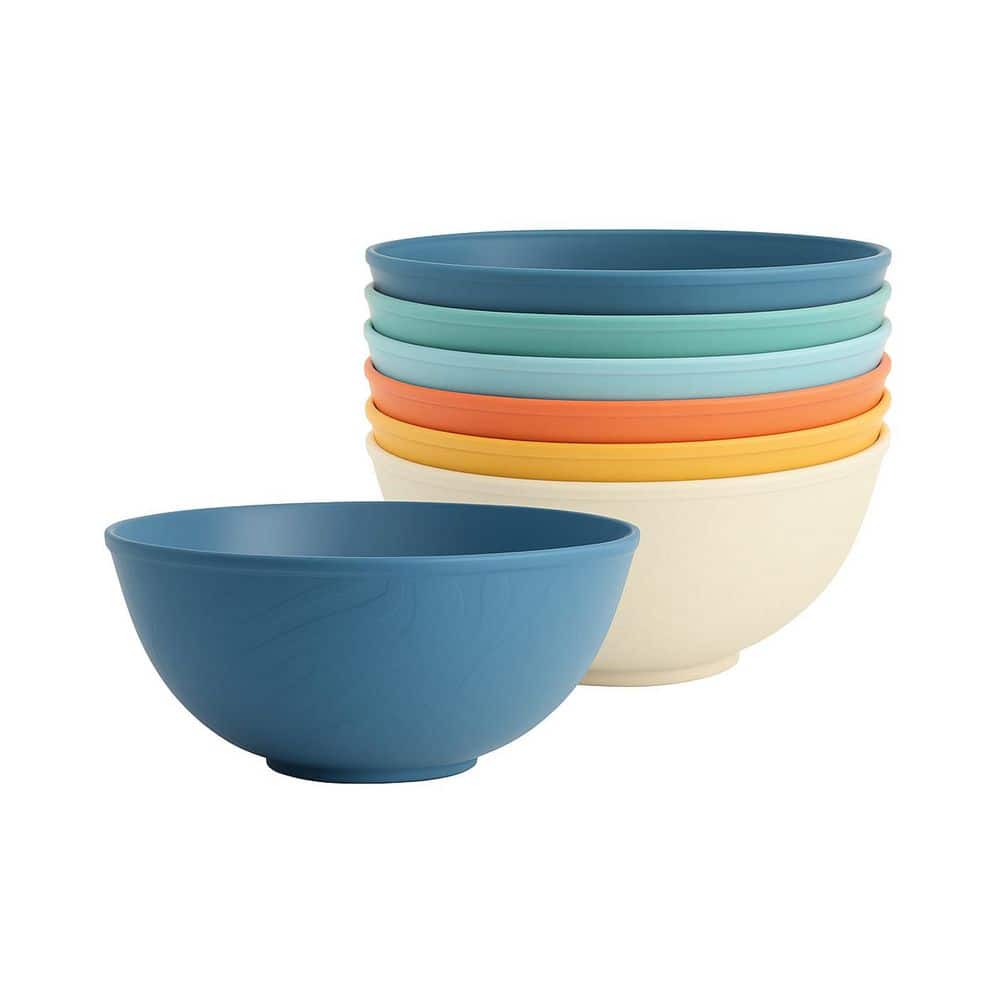 40 fl. oz. Wheat Straw Soup Cereal Bowls Unbreakable Microwave Safe Set of 6 Kitchen Bowls Assorted Colors product image for price tracking