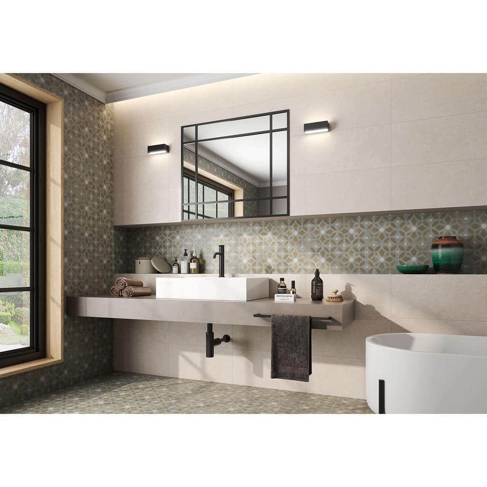 Anabella 9x9 Matte Green and Beige Porcelain Tile