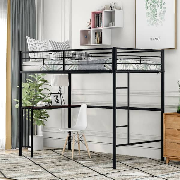 Loft bed with sales desk black