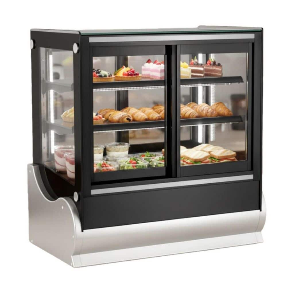 36 in. W 6.5 Cu.ft Countertop Refrigerated Bakery Display in Black