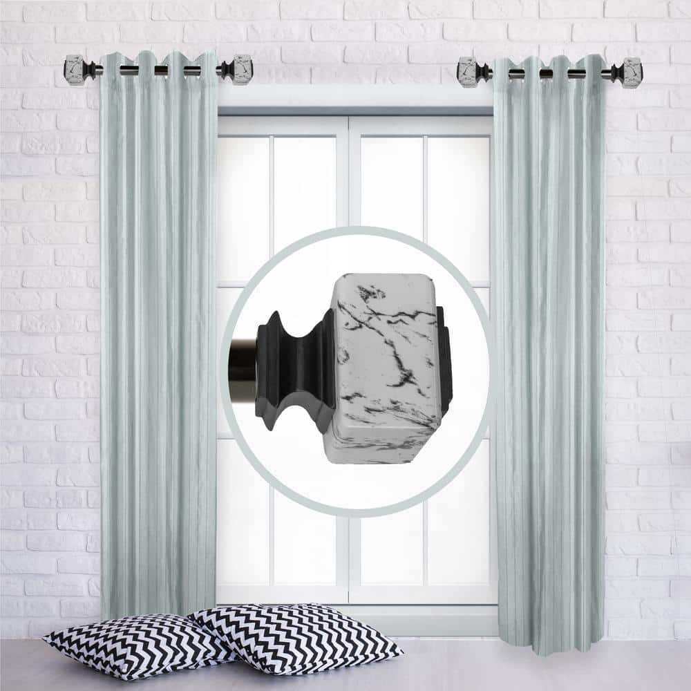 Decho 1 dia. Curtain Rod 12-20 inch long (Set of 2) - Black