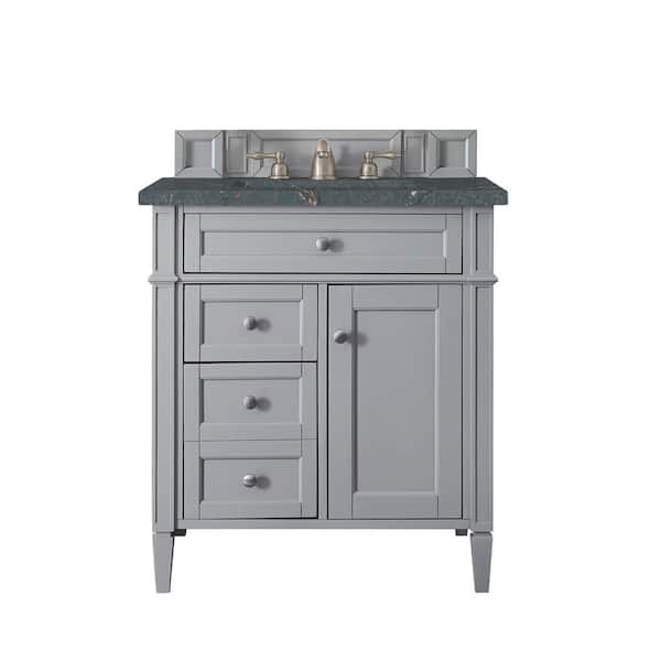 James Martin Vanities Brittany 30.0 in. W x 23.5 in. D x 34.0 in. H Bathroom Vanity in Urban Gray with Parisien Bleu Silestone Quartz Top