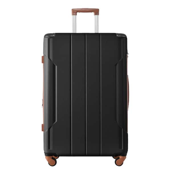 INNOBULE 25 in. Black, Brown Hardshell Spinner Suitcase with TSA Lock Light weight Expandable (Single Luggage)