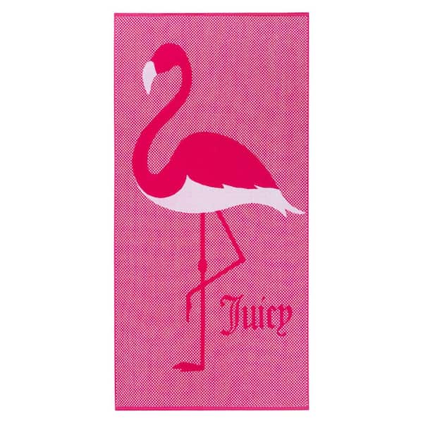 Juicy Flamingo Hot Pink Graphic Cotton Single Beach Towel