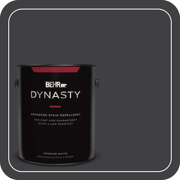 BEHR DYNASTY 1 gal. #ECC-10-2 Jet Black Matte Interior Stain-Blocking Paint & Primer