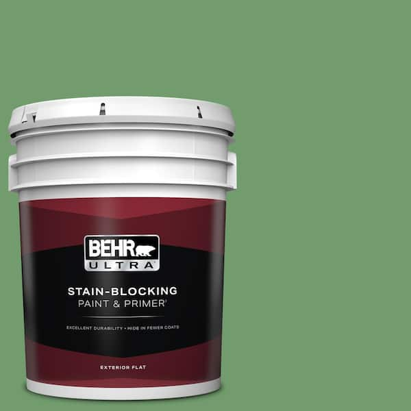 BEHR ULTRA 5 gal. #450D-6 Shire Green Flat Exterior Paint & Primer