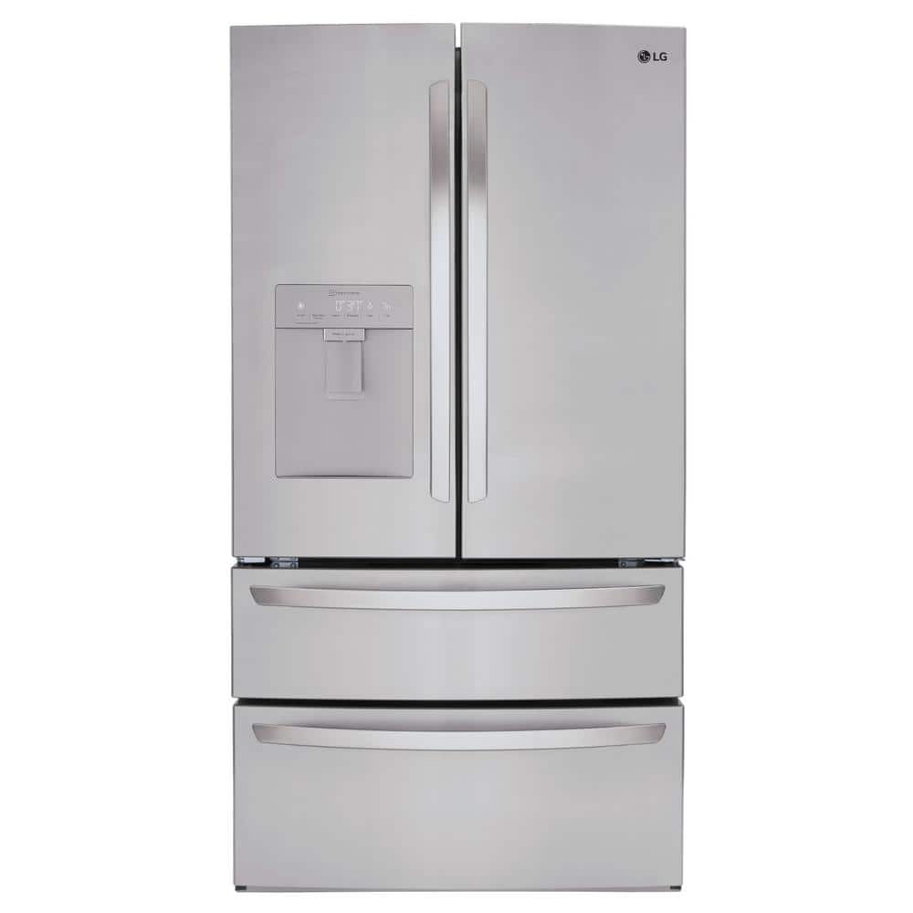 LG 29 cu. ft. 4-Door French Door Refrigerator w/ External Water Dispenser, Door Cooling and Ice Maker in Stainless Steel, PrintProof Stainless Steel