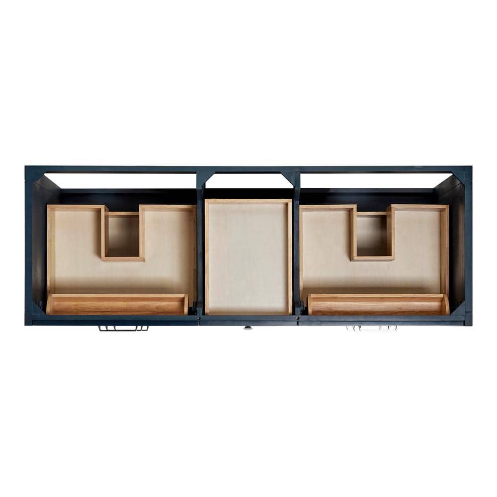 Midnight Blue 60" Double Freestanding Wood Vanity Cabinet