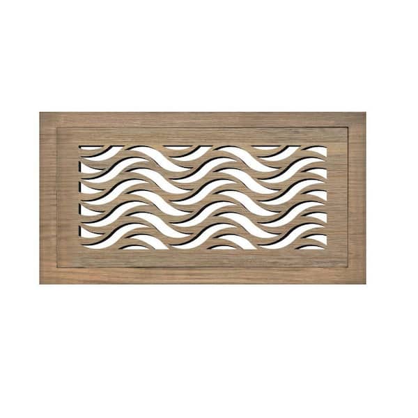 Duct Opening Size 4x10 - Overall Size 7x13 Waves Design Hardwood Floor Register Flush Mount with Installation Box
