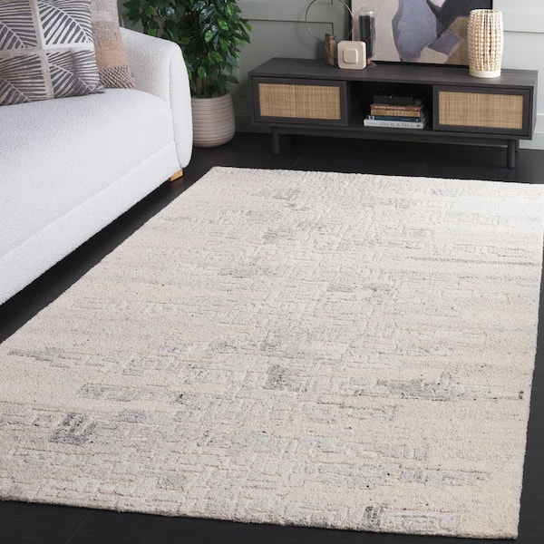 Harvest 8 ft. x 10 ft. Beige/Gray Abstract Geometric Area Rug