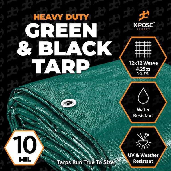 XPOSE SAFETY 10 Mil 6 ft. W x 8 ft. L Heavy Duty Green and