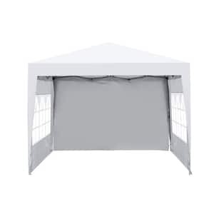 10 ft. x 10 ft. White Outdoor Pop Up Gazebo Canopy Tent with 4-Piece Weight Sand Bag and Carry Bag