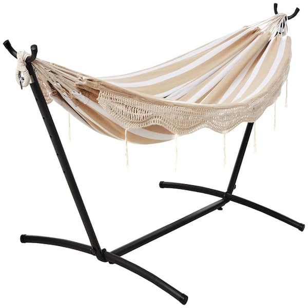 110 in x 47 in 450 lb Double Hammock Space Saving Steel Stand