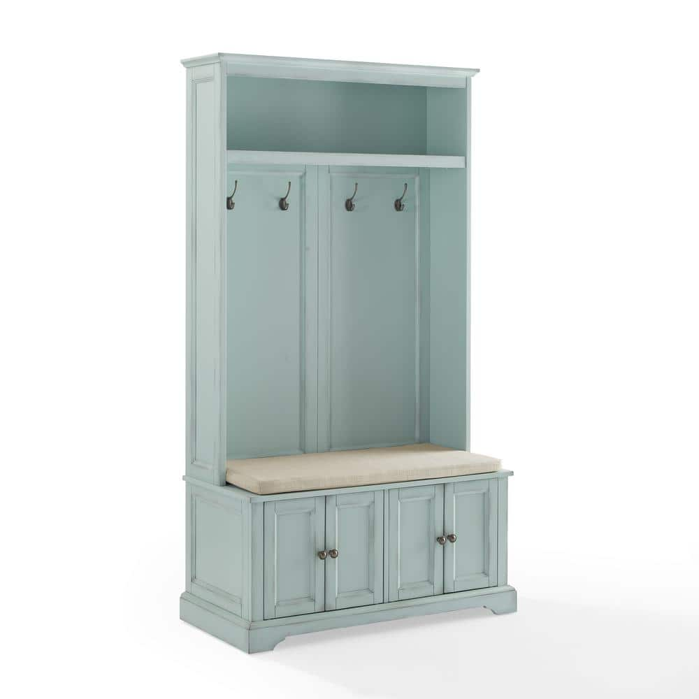 Holbrook Hall Tree Distressed Seafoam Blue/Oatmeal - Crosley