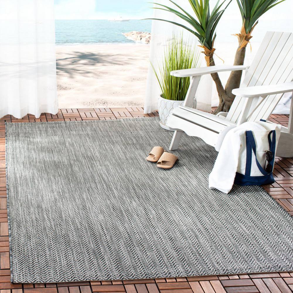 Safavieh Courtyard Black and Beige Rectangular Area Rug