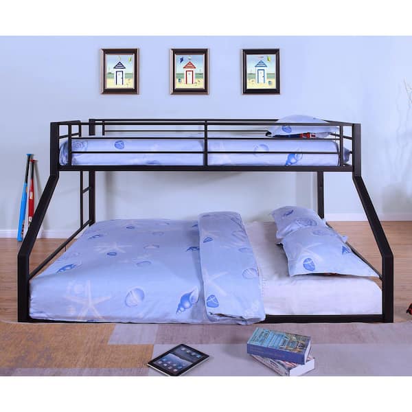 Furniture Of America Bowry Sand Black, Twin Over Queen Bed