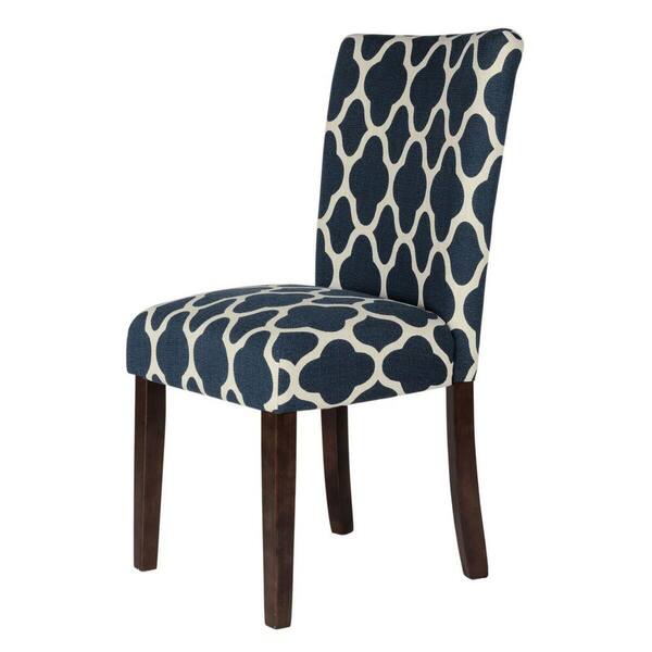 Homepop Parsons Navy Blue Geo Brights, Homepop Parsons Upholstered Dining Chairs