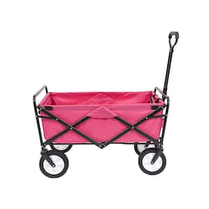 Collapsible Durable Folding Outdoor Garden Utility Wagon Cart in Pink