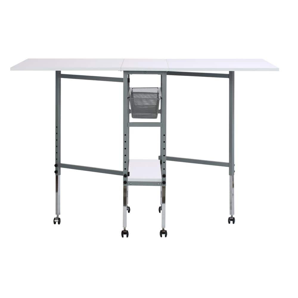 EROMMY 58 x 36 Height Adjustable Foldable Craft Table with Wheels & Reviews
