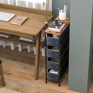 Vertical Narrow Dresser Organizer Closet Storage Cabinet with Foldable Drawers