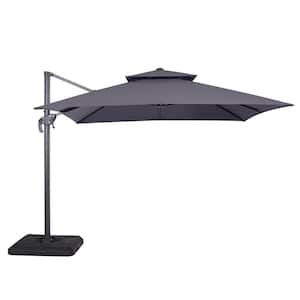 Vries 8 ft. Steel Cantilever Crank Tilt And 360 Square Patio Umbrella in Gray