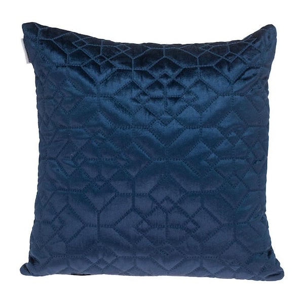 Sora Transitional Quilted Navy Throw Pillow