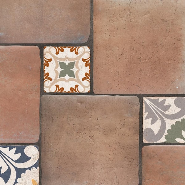Benisa Marelle Cotto with Aida Taco 12 in. x 18 in. Porcelain Floor and Wall Tile (13.97 sq. ft. /Case)