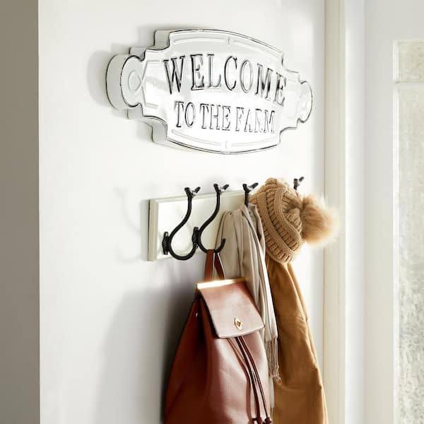 Litton Lane Black Metal Farmhouse Sign Wall Decor 11 in. x 36 in.