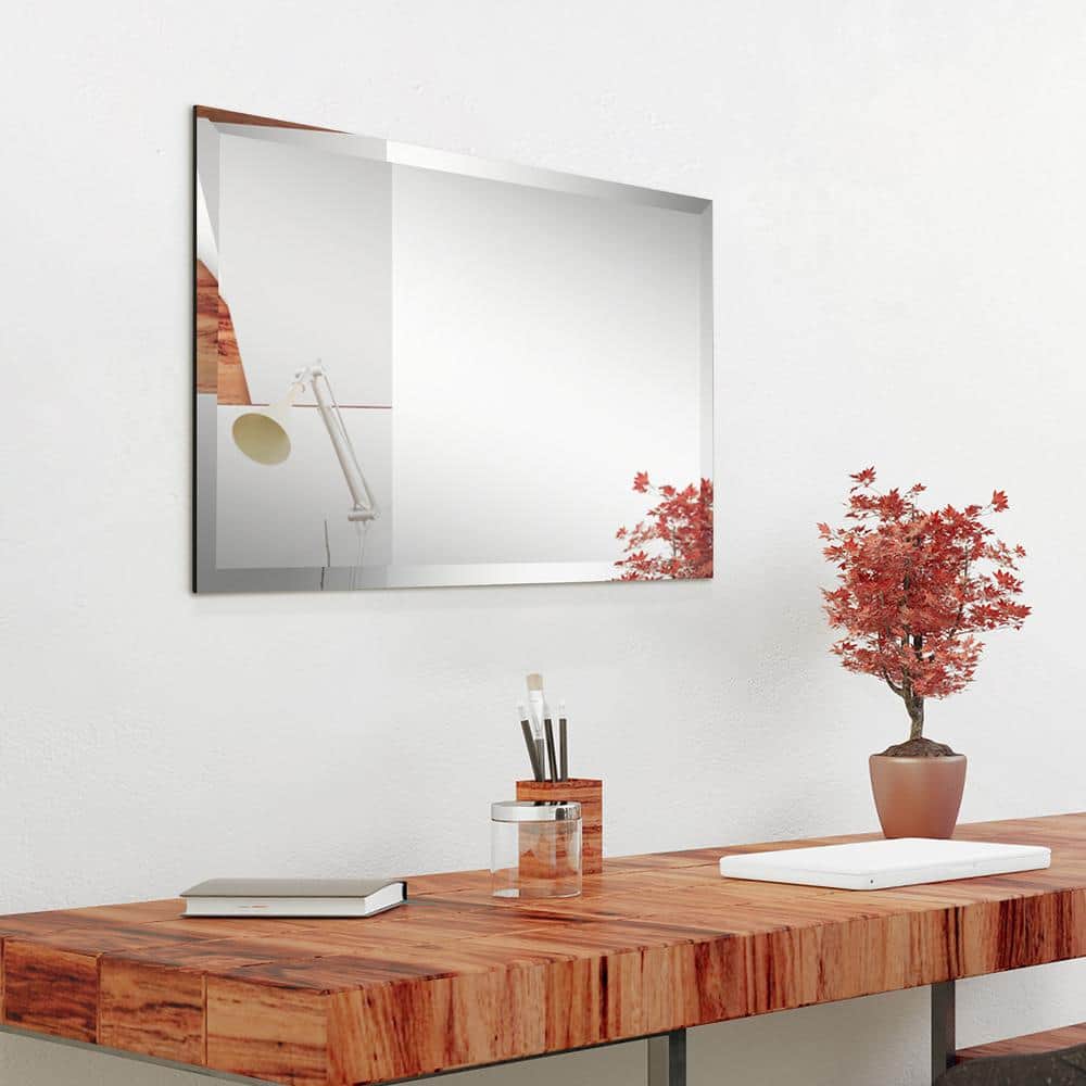20" x 30" Frameless Rectangular Beveled Wall Mirror