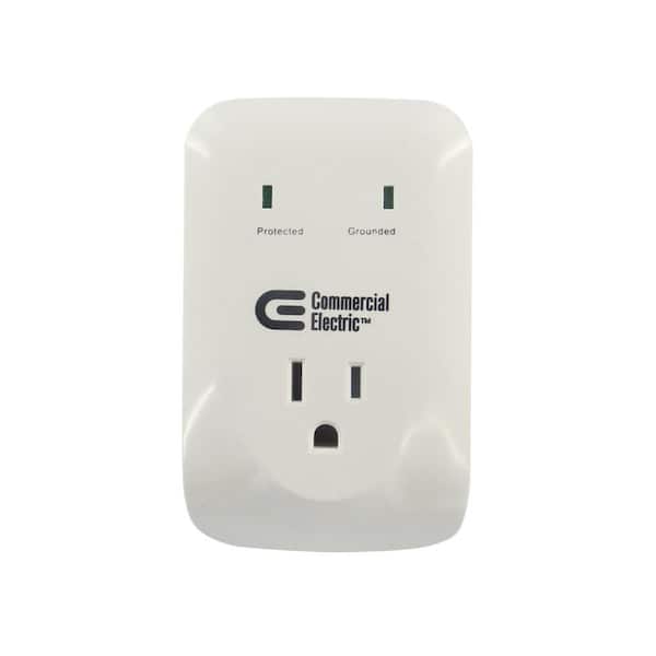 1-Outlet Wall Mounted Surge Protector, White
