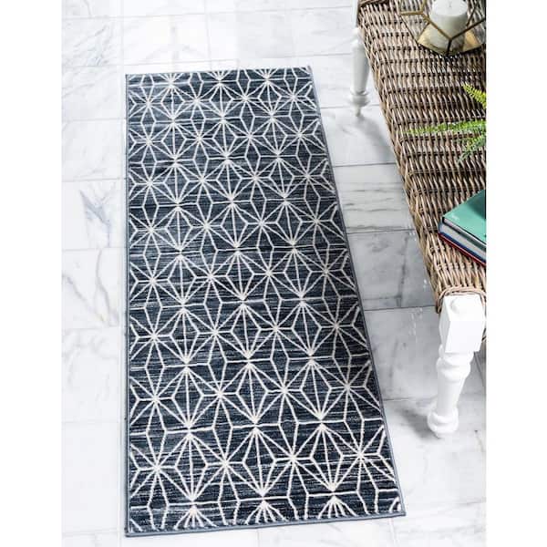 Uptown Collection by Jill Zarin Fifth Avenue Navy Blue 2 ft. 2 in. x 6 ft. Runner Rug