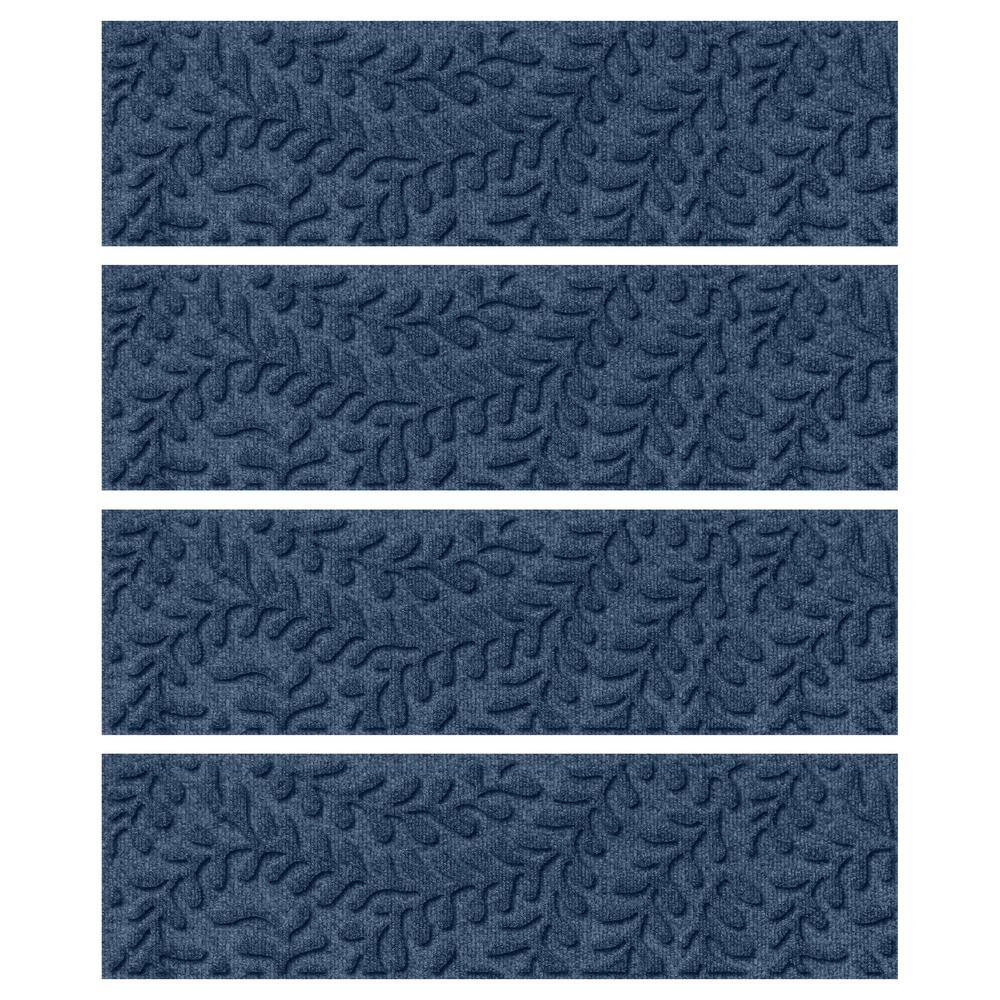 Waterhog Boxwood 8.5 in. x 30 in. PET Polyester Indoor Outdoor Stair Tread 