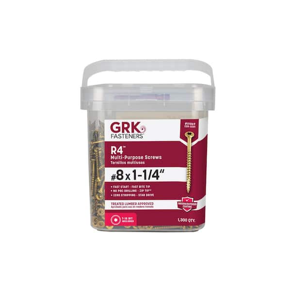 GRK Fasteners #8 x 1-1/4 in. Star Drive Round Head R4 Multi