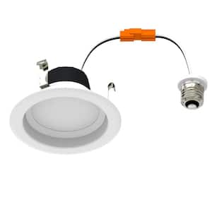 4 in. 8-Watt Selectable CCT Integrated LED Recessed Light Deep Smooth Downlight Trim Wet Loc CEC Compliant Dim