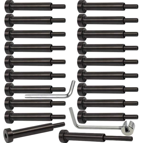 Afoxsos Black Invisible Cable Railing Kit for Wood and Metal Post, T316 Stainless Steel, 1/8 in. 20-Pieces for Stair Deck System