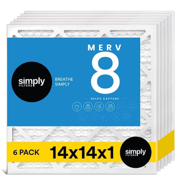 14 in. x 14 in. x 1 in. MERV 8 FPR 5 Pleated Furnace Air Filter (6-Pack)