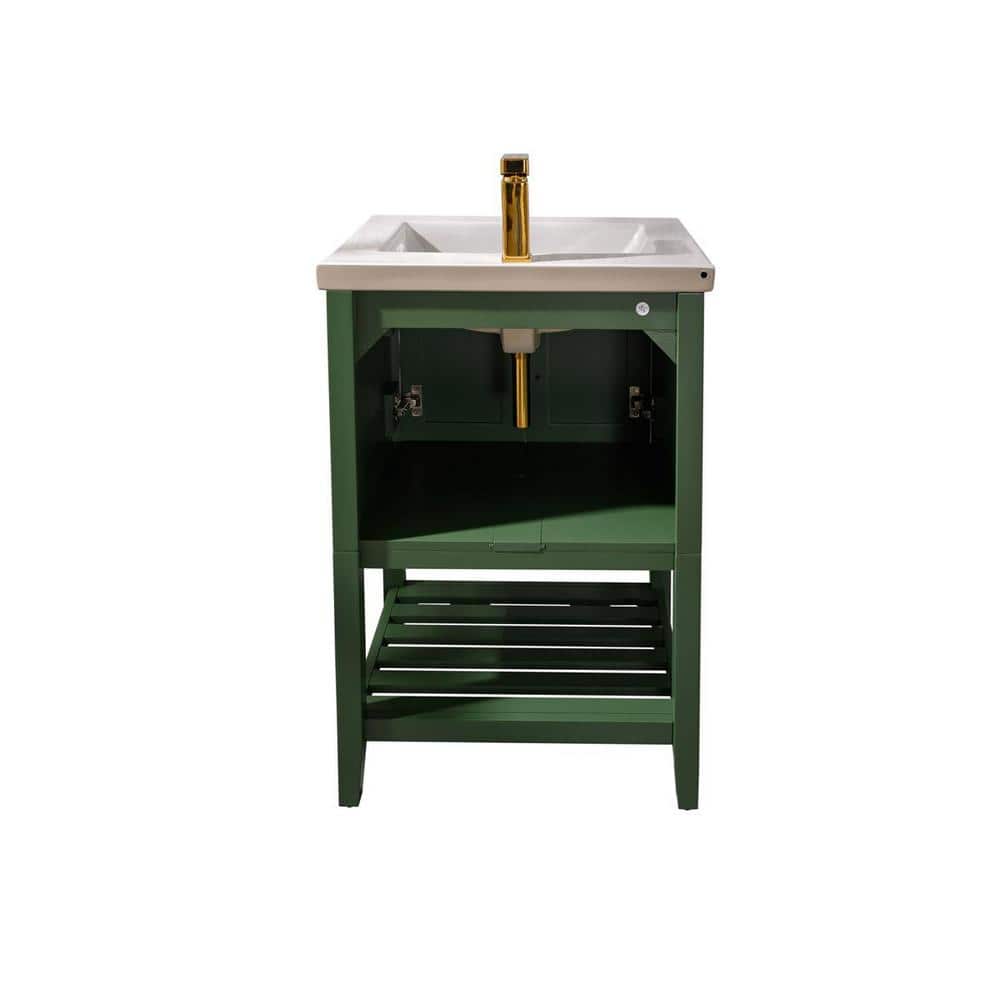 Vogue Green 24" Single Sink Bathroom Vanity with Ceramic Top